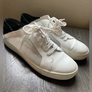 Vince White Leather and Mesh Annette Sneakers Size 8.5 US 38.5 EUR